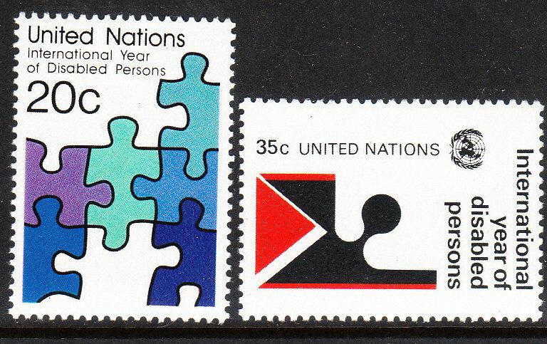 344-45 United Nations 1981 Year of the Disabled MNH