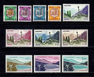 Andorra (Fr.) stamps #143 - 153, MHOG, VF - XF, complete set, SCV $85.45 