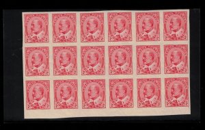 Canada #90a Extra Fine Mint Imperf Block Of Eighteen - Sixteen Never Hinged