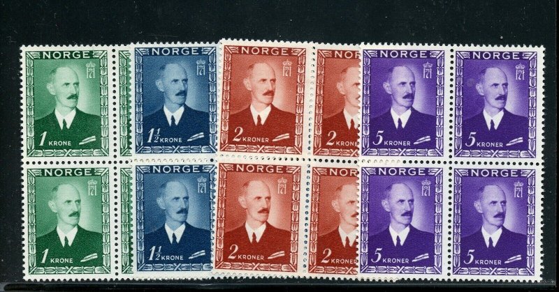 NORWAY SCOTT# 275/78 KING HAAKON VII  BLOCK SET  MINT NH--SCOTT $359.00