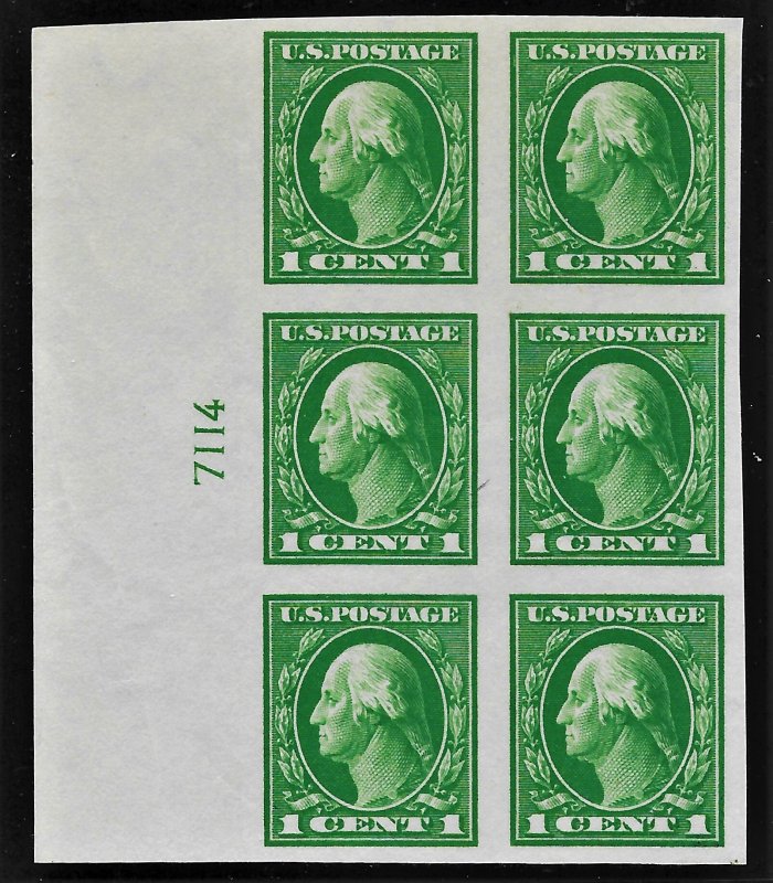 US 1912 Sc. #408 Side Plate Block VF NH