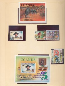 Uganda 1980s M&U Incl. Sheets Scouts Wildlife Art (Apx 80) BL1904