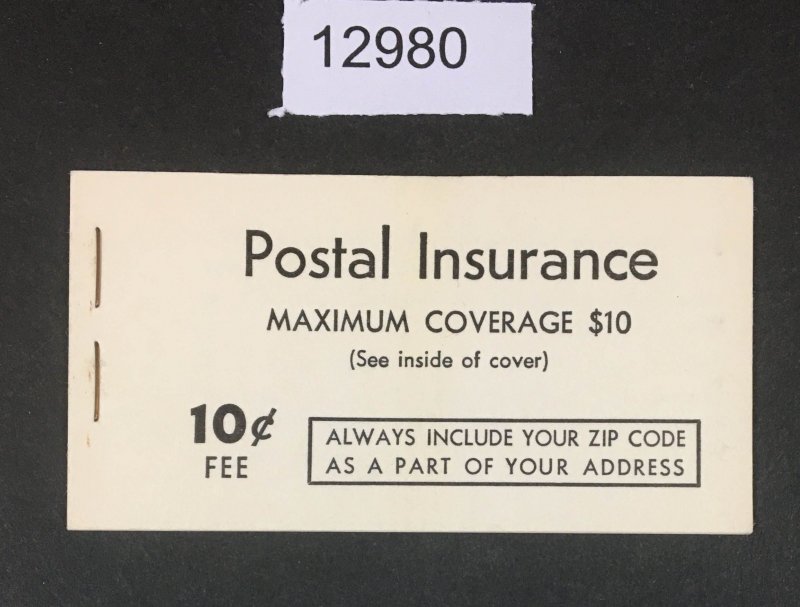 MOMEN: US STAMPS # QI-1 POSTAL INSURANCE UNUSED BOOKLET $140 LOT #12980
