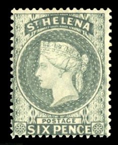 St. Helena #7 Cat$42.50, 1889 6p gray, hinged