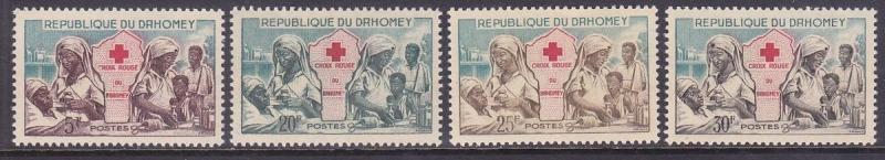 Dahomey 156-59 MNH 1962 Red Cross Nurses and Map Full Set VF