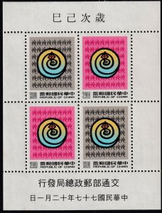 Sc# 2665a China 1988 MNH New Years 1989 S/S souvenir sheet CV $16.50 