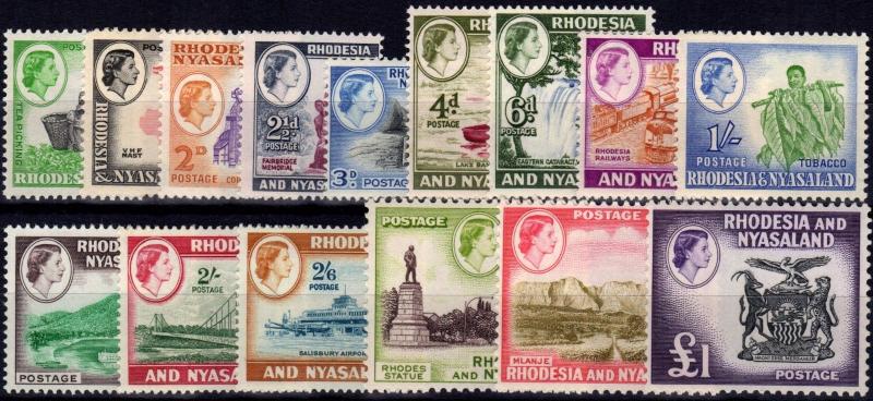 Rhodesia & Nyasaland 1959-62 set of 15 SG18-31 V.F MNH 