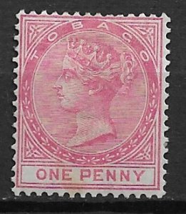 1879 Tobago #1 Queen Victoria 1p MH with faults & signed