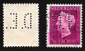 Netherlands Perfin D.E. on Scott # 289. All Additional Items Ship Free.