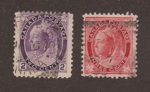 CANADA SQUARED CIRCLE CANCEL SET HALIFAX 2 COPIES F/VF