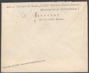 Germany Post WWII Allied Zones Cover USA 104199