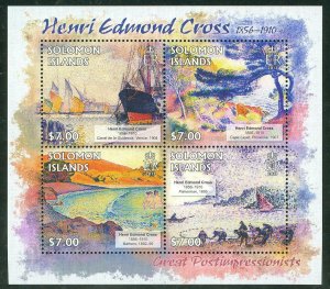 SOLOMON ISLANDS 2013 GREAT IMPRESSIONISTS  HENRI EDMOND CROSS  SHEET MINT NH