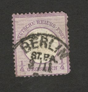 GERMANY - USED STAMP, 1/4 Gr - NICE POSTMARK-HIGH CV