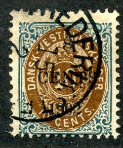 Danish West Indies, Scott #25, Used, Frederiksted, St. Croix cancel