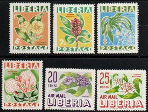 Liberia Sc #350-353, C91-C92 Mint Hinged