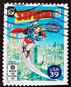 US Scott # 4084s; used 39c Supergirl cvr  from 2006; VF centering; off paper