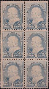 #212 Mint NG, F-VF, Block of 6, SE (CV $210) (CV $35 - ID45362) - Joseph Luft