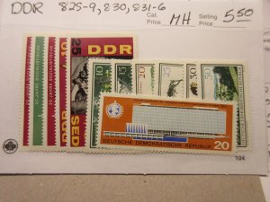 GERMANY DDR Scott 825-9, 830, 831-6 MINT HINGED Cat $5.50