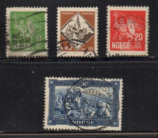 Norway Sc 150-3 1930 death of Olaf Haraldson stamp set used