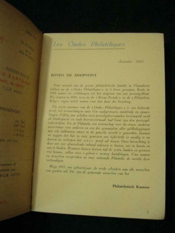 LES ONDES PHILATELIQUES 1945 6 ISSUES BOUND