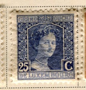 LUXEMBOURG; 1914 early Charlotte issue fine Mint hinged 25c. value