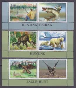 2020 Tajikistan  871-873+Tab Fauna - Hunting and fishing 10,00 €