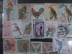 ​WORLDWIDE-49 DIFFERENT LOVELY BEAUTIFUL BIRDS-VF MANY OVER 60 YEARS OLDIES