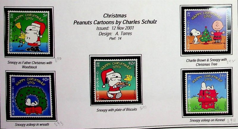 GIBRALTAR Sc 890-4+894a NH SET+S/S OF 2001 - CHRISTMAS - Sc$14 - (FJ25)