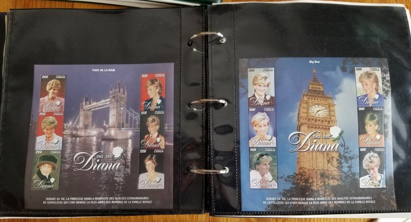 3 Albums Souvenir Sheets; Danna, Queen Elizabeth, Prince Charles and More