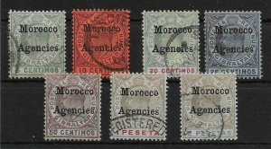 MOROCCO AGENCIES SG17/23 1903-5 DEFINITIVE SET OF 7 USED