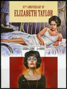 SIERRA LEONE  2017 85th BIRTH  OF ELIZABETH TAYLOR & PAUL NEWMAN  SHEET MINT NH