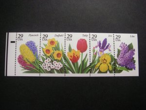 Scott 2764a, 29c Garden Flowers, UNFOLDED, Pos 5, Narrow CRL, MNH Beauty