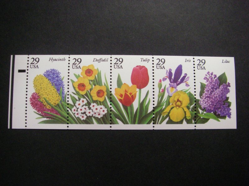 Scott 2764a, 29c Garden Flowers, UNFOLDED, Pos 5, Narrow CRL, MNH Beauty