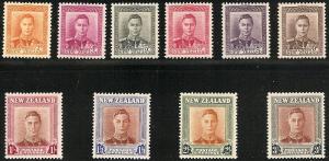 NEW ZEALAND  258-68 MINT OG 1947 KGVI Defins. CV $21.05