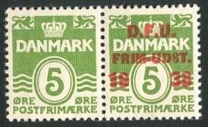 Denmark 263 pair, MNH. Michel 243v. 10th Danish Philatelic Exhibition, 1938.