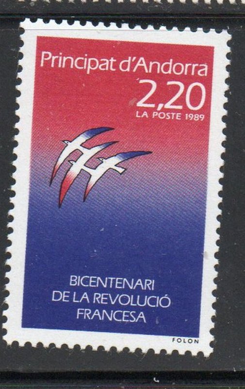 Andorra (Fr) Sc 370 1989 French Revolution stamp  mint NH