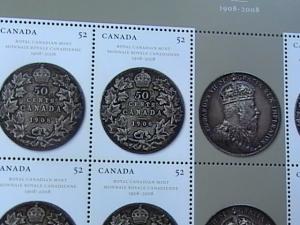 CANADA # 2274--MINT/NH--SHEET OF 16-100TH ANNIVERSARY ROYAL CANADIAN MINT--2008