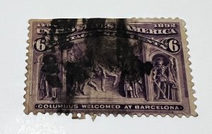 1893 6 cent Columbus Welcomed at Barcelona US Scott #235a