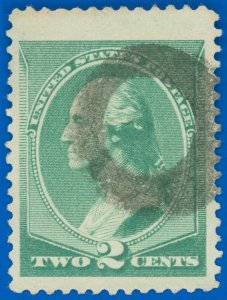 US SCOTT #213 Used-XF w Sm Crease, Large Margin Copy! DONUT Fancy Cancel (SK)