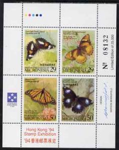 Micronesia 1994 Hong Kong Stamp Exhibition - Butterflies ...