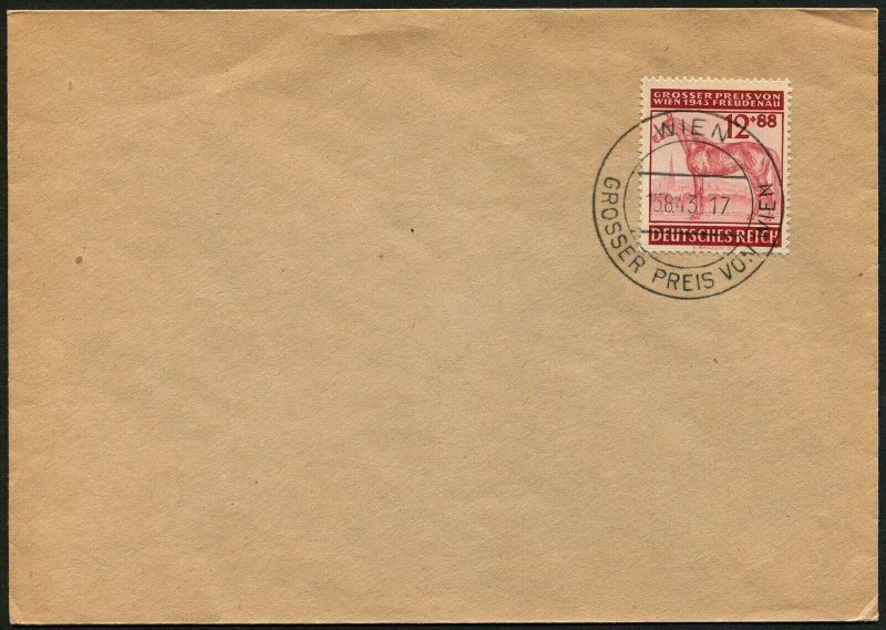 Austria German Occupation Vienna Grand Prix Special Postmark Cover 1943 WWII 858