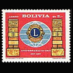 BOLIVIA 1967 - Scott# C273 Lions Intl. Set of 1 NH