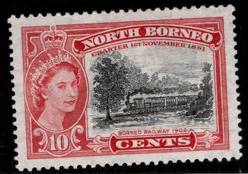 North Borneo Scott 276 MH* QE2 train stamp