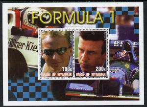 Myanmar 2001 Formula 1 (Johnny Herbert & O Panis) per...
