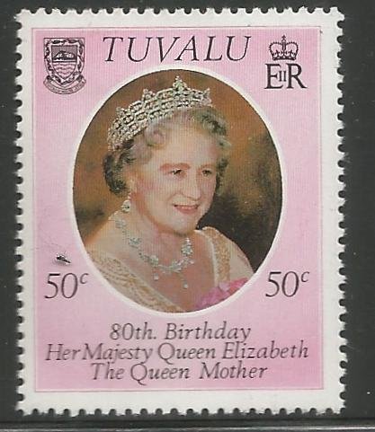 TUVALU 137  HINGED,  QEII 80TH BIRTHDAY