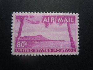 1952 C46 80c Diamond Head Airmail MNH OG VF/XF #2 Includes New Mount