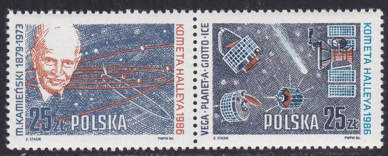 Poland Scott 2714-5 = 2715a MNH** 1986  comet space set