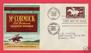 #U543 - G Pony Express - McCormick Whiskey FIRST cachet