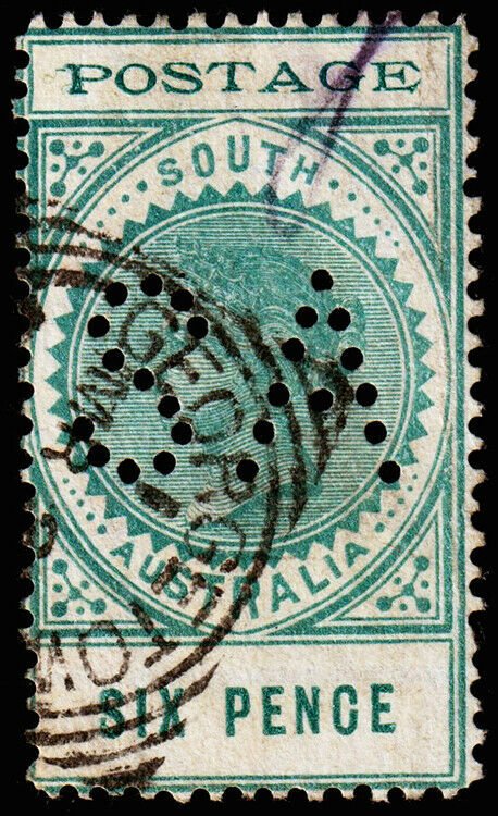 South Australia Scott 123 SA Official Perfin (1903-12) Used F M