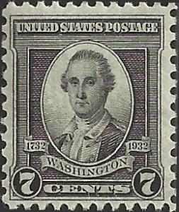 # 712 MINT HINGED BLACK WASHINGTON BICENTENNIAL